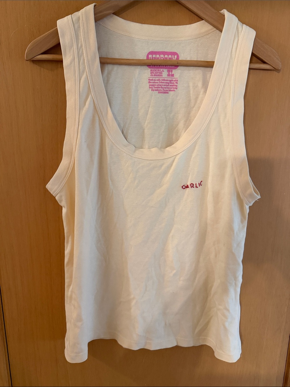 Bedroom Big Bud Press Women's Garlic Stitched Tank Top Cream Size XL